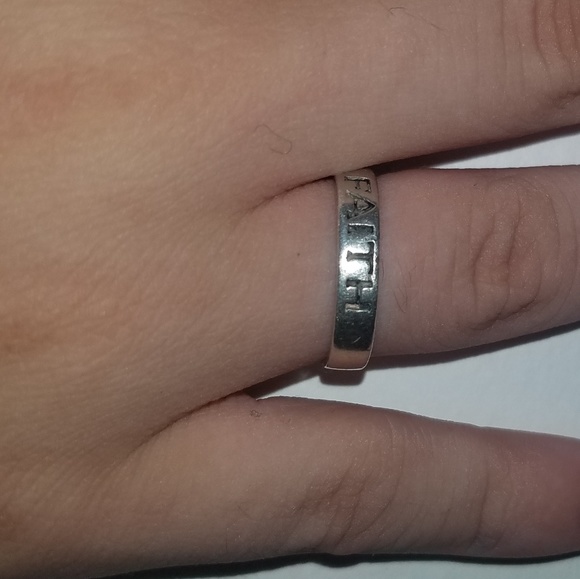 Faith sterling silver ring size 7 GUC .925 band - Picture 1 of 3